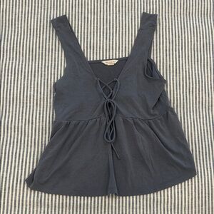 Aeropostale Charcoal Lace-Up Tank Top